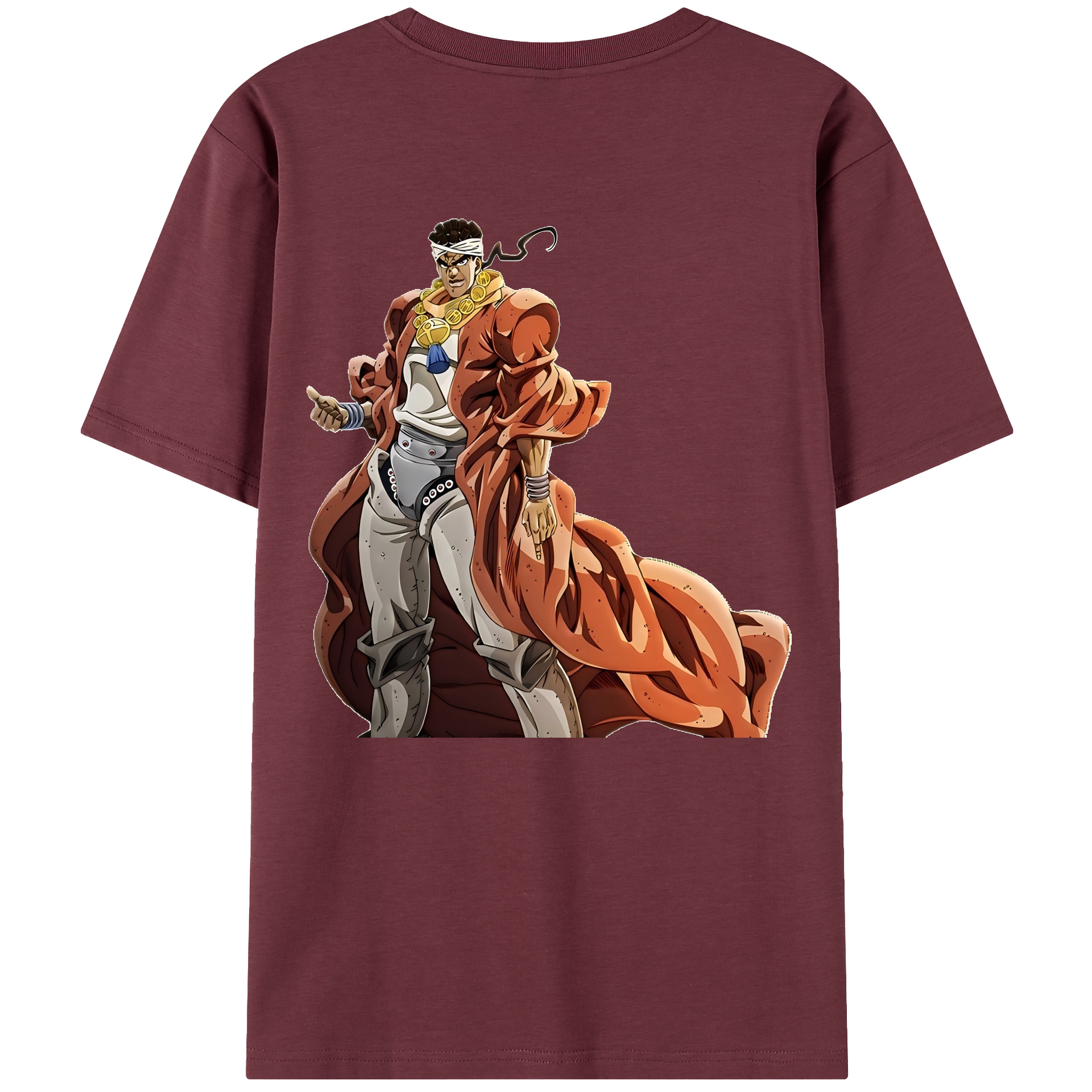 （画像用） ジョジョの奇妙な冒険 ムハンマド?アブドゥル JoJo's Bizarre Adventure Muhammad Avdol 綿100％半袖Tシャツ（背面プリント）